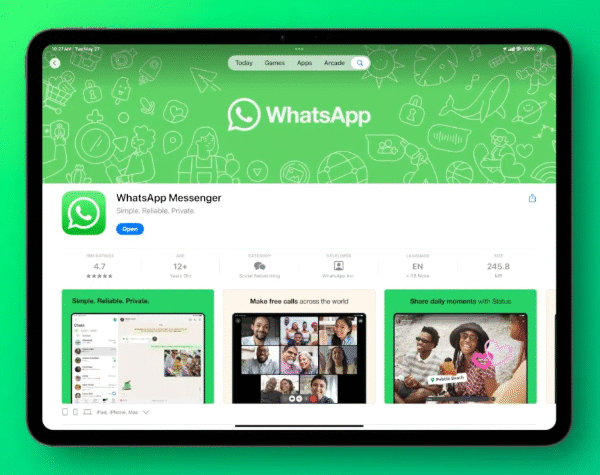 WhatsApp app for iPad